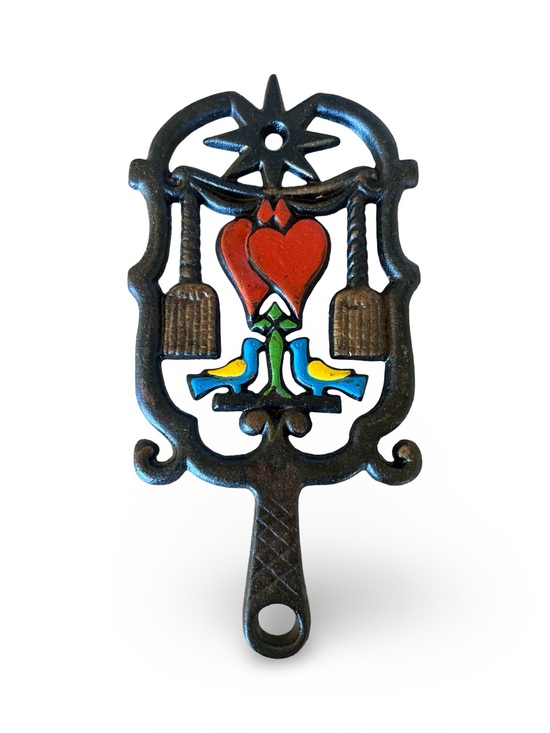Wilton Other - Vintage Hand-Painted Wilton Cast Iron Trivet Pennsylvania Dutch Amish Folk Art